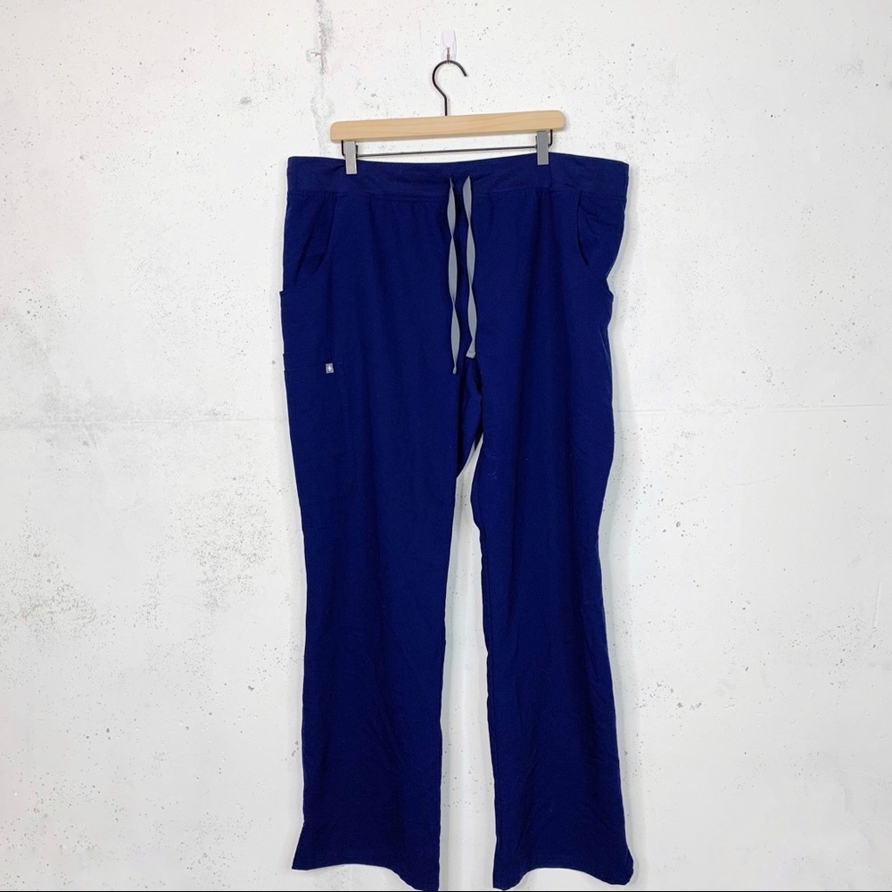 Figs Kade Scrubs Technical Collection Blue Drawstring Cargo Pants XXL